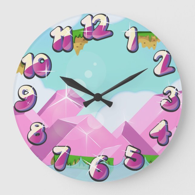 Reloj Redondo Grande Juego de plataformas retro (Anverso)
