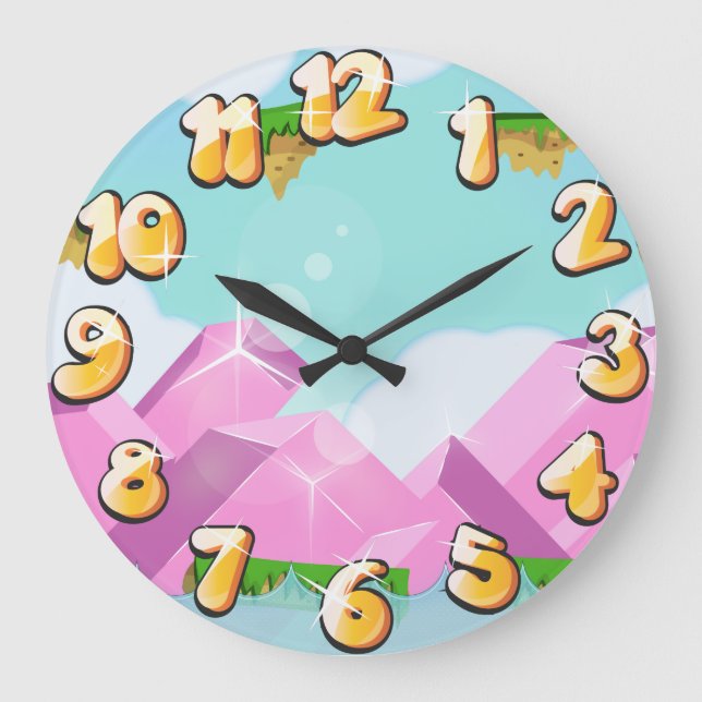 Reloj Redondo Grande Juego de plataformas retro (Anverso)