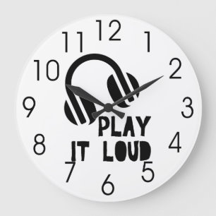 Reloj Redondo Grande Juegúelo los auriculares ruidosos