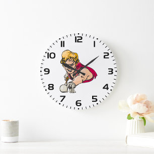 Reloj Redondo Grande Jugador de billar retro Deportes de billar vintage