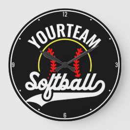 Reloj Redondo Grande Jugador de equipo de Softball AÑADIR NOMBRE Liga P