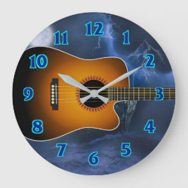 Reloj Redondo Grande Jugador de guitarra acústica