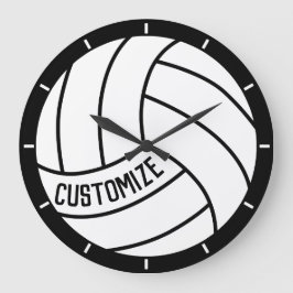 Reloj Redondo Grande Jugador de voleibol personalizado/Nombre del equip