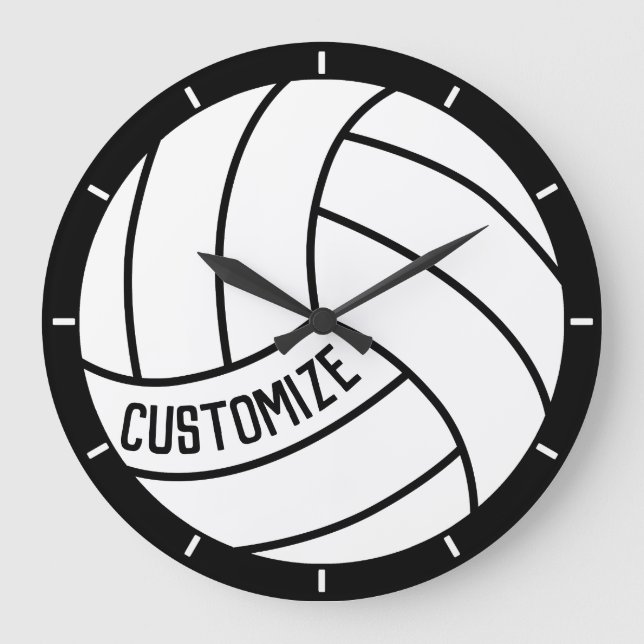 Reloj Redondo Grande Jugador de voleibol personalizado/Nombre del equip (Anverso)