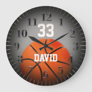 Reloj Redondo Grande Jugador del baloncesto el   de Personalizable