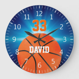 Reloj Redondo Grande Jugador del baloncesto el | de Personalizable