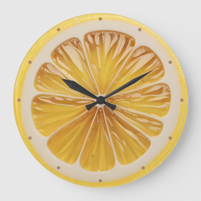 Reloj Redondo Grande Jugo de fruta de limón (Anverso)