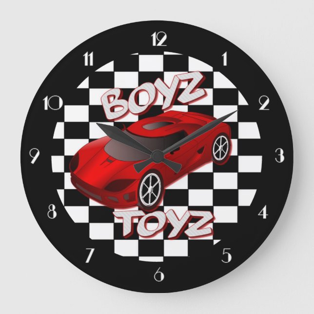 Reloj Redondo Grande Juguetes Red Sports Car Wall Clock 2 (Anverso)