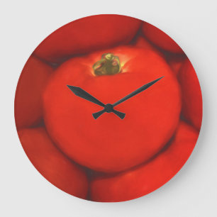 Reloj Redondo Grande Juicy Red Casero Tomates De Jardín
