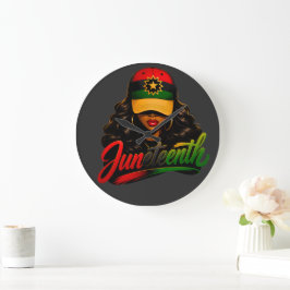 Reloj Redondo Grande Juneteenth Mujeres Negras Afro Melanina Libertad 1