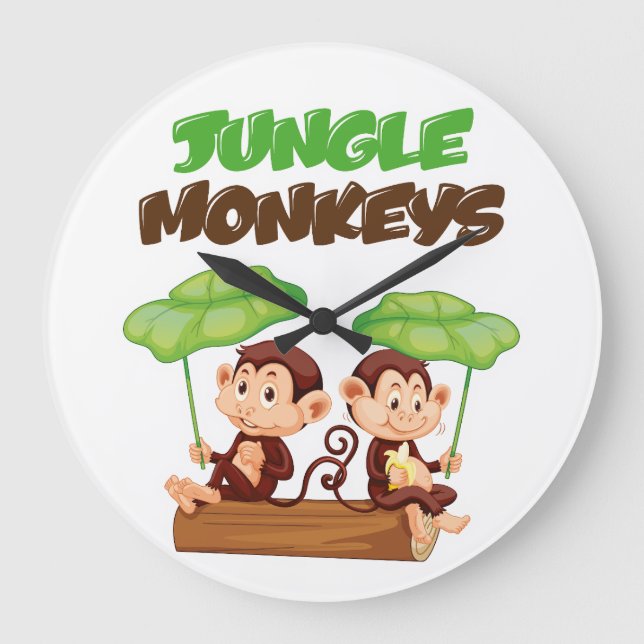 RELOJ REDONDO GRANDE JUNGLE MONKEYS (Anverso)
