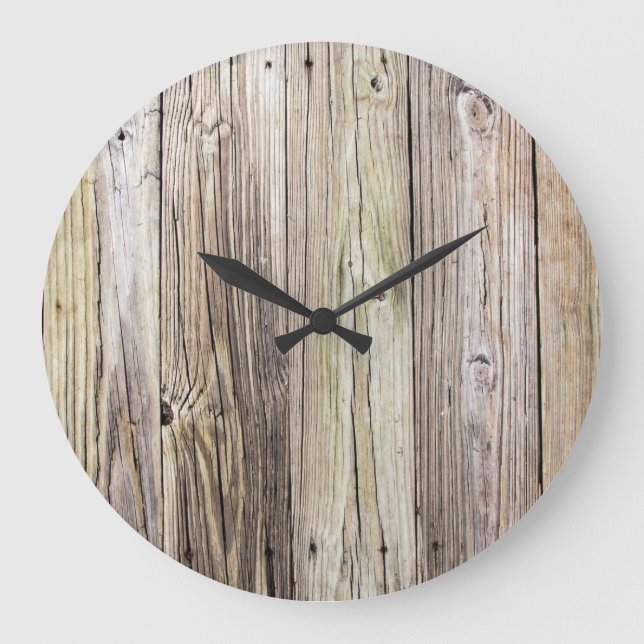 Reloj Redondo Grande Juntas rústicas madereras meteorológicas de Old Do (Anverso)
