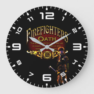 Reloj Redondo Grande Juramento de bomberos