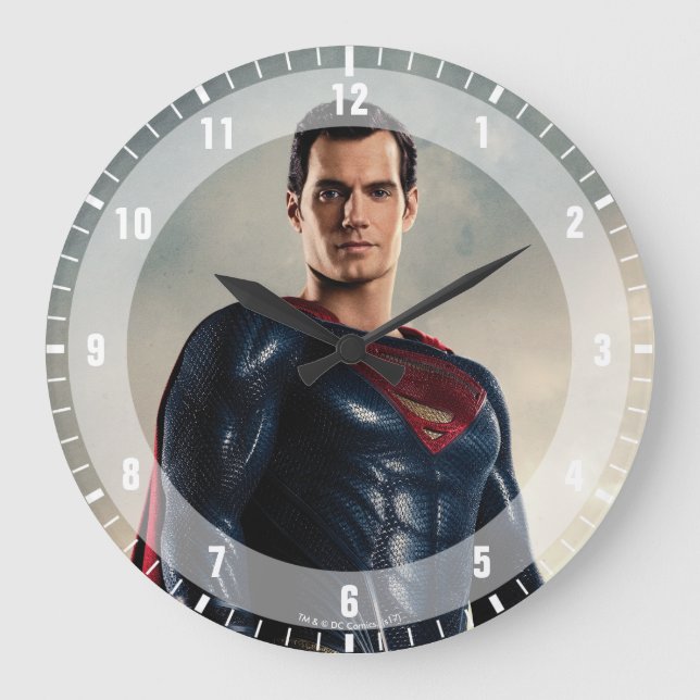 Reloj Redondo Grande Justice League | Superman On Battlefield (Anverso)