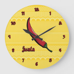 Reloj Redondo Grande Jwala Chili Pepper Clock