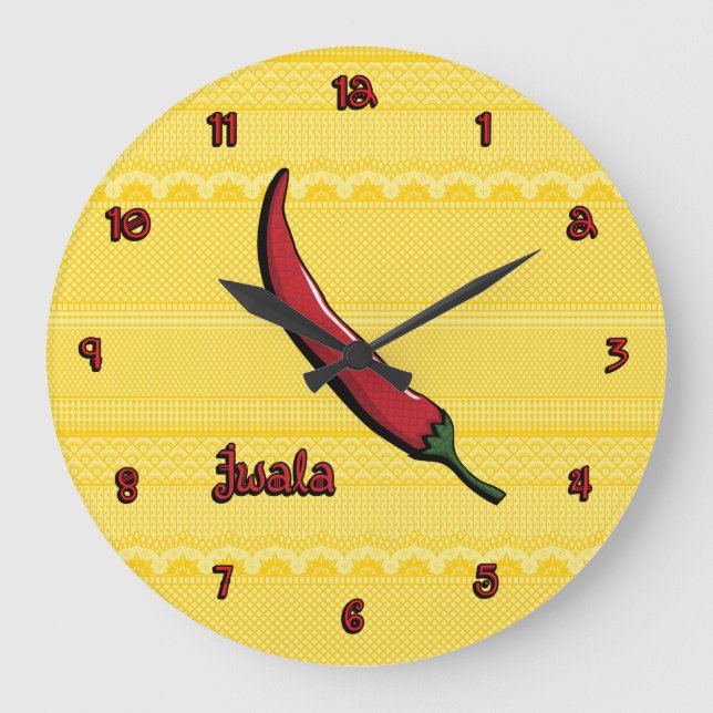 Reloj Redondo Grande Jwala Chili Pepper Clock (Anverso)