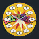 Reloj Redondo Grande KA-POW Fun Retro Libro De Historietas Pop Art<br><div class="desc">Relajados relojes pop de historietas de superhéroes de moda que seguro añaden un toque de color a una amplia gama de habitaciones alrededor de su casa u oficina. Una manera ideal de tratarte a ti mismo o a alguien que conozcas con estos geniales y únicos relojes de diseño de historietas....</div>