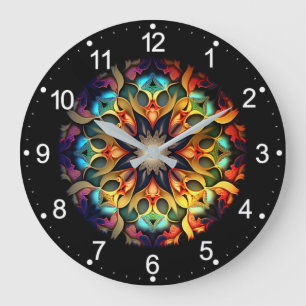 Reloj Redondo Grande Kaleidoscope Mandala Flower Design-23091