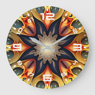Reloj Redondo Grande Kaleidoscope Mandala Flower Design-23091