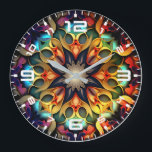 Reloj Redondo Grande Kaleidoscope Mandala Flower Design-23091<br><div class="desc">Kaleidoscope Mandala Flower Design-23091</div>
