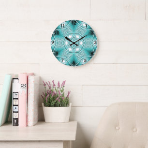 Reloj Redondo Grande Kaleidoscopio Ártico