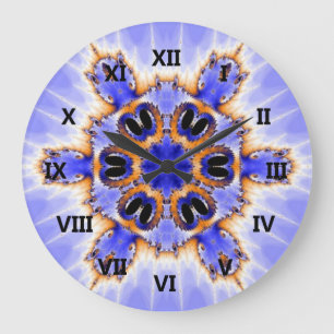Reloj Redondo Grande Kaleidoscopio azul