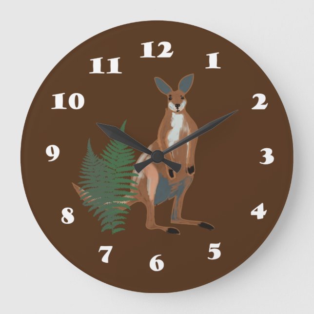 Reloj Redondo Grande Kangaroo Drawing (Anverso)