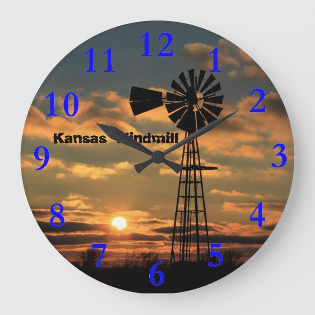 Reloj Redondo Grande Kansas Golden Sunset CLOCK (Anverso)