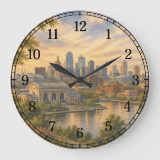 Reloj Redondo Grande Kansas Wall Clock — Heartland Landscape Design