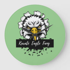 Reloj Redondo Grande Karaté Eagle Fang T-Shirt Cerámica Ornament Throw 