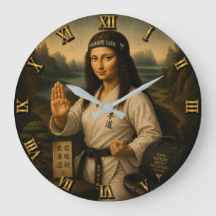 Reloj Redondo Grande Karate Funny Mona Lisa Martial Arts Gift