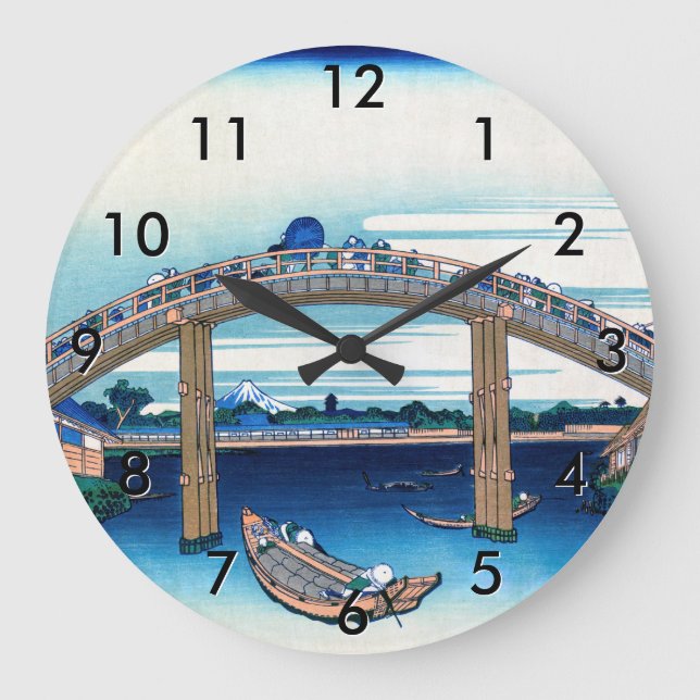 Reloj Redondo Grande Katsushika Hokusai - Bajo el puente Mannen, Fukaga (Anverso)