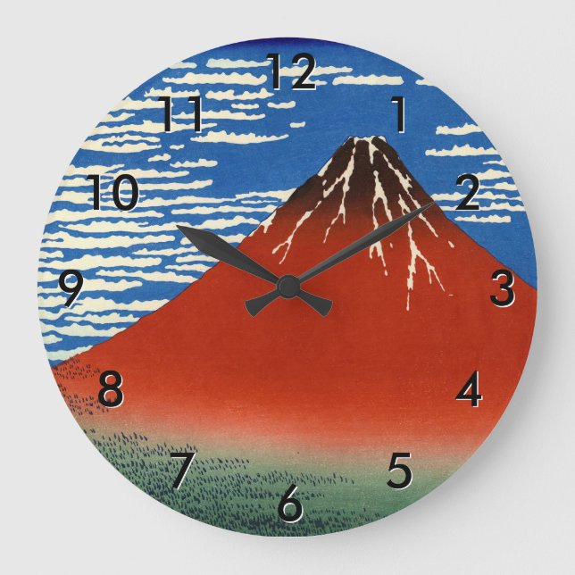 Reloj Redondo Grande Katsushika Hokusai - Buen Viento, Buenos Días (Anverso)
