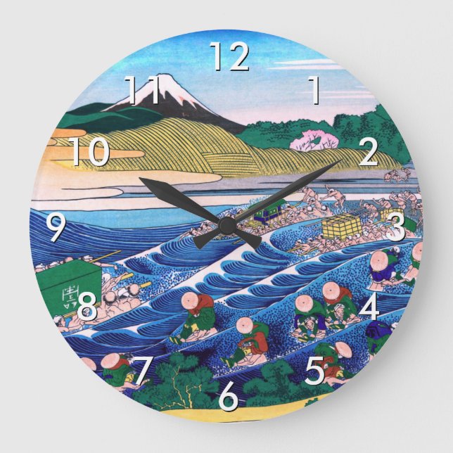Reloj Redondo Grande Katsushika Hokusai - Fuji from Kanaya on Tokaido (Anverso)