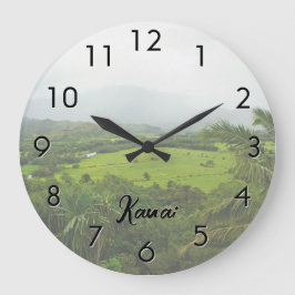 Reloj Redondo Grande Kauai, Hawai, luz de escena paisajista