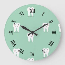 Reloj Redondo Grande Kawaii feliz diente