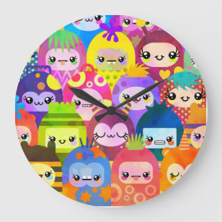 Reloj Redondo Grande Kawaii Little Monsters Baby
