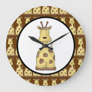Reloj Redondo Grande Kawaii Personalizado amable y amable bebé Giraffe 