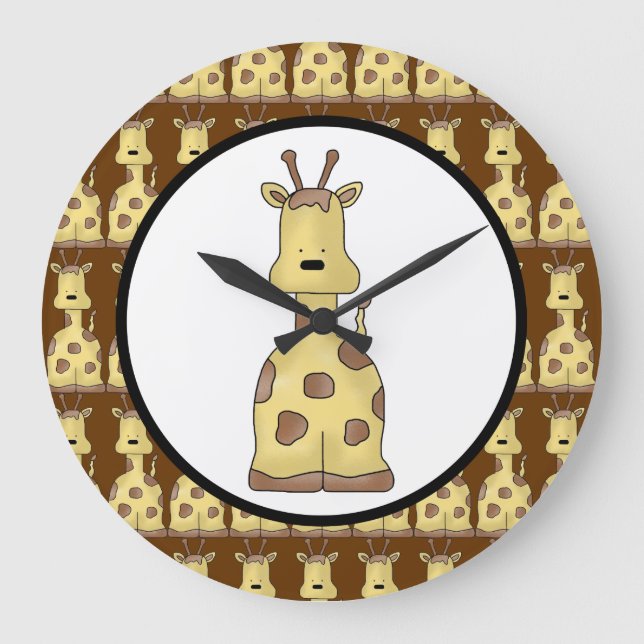 Reloj Redondo Grande Kawaii Personalizado amable y amable bebé Giraffe  (Anverso)