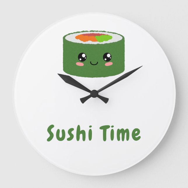 Reloj Redondo Grande Kawaii Sushi (Anverso)