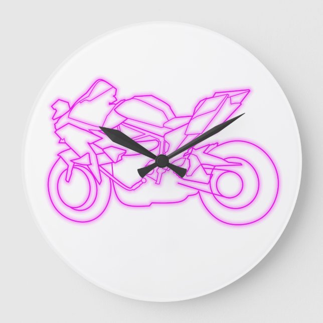 Reloj Redondo Grande Kawasaki H2R Neon style (Anverso)