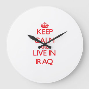 Reloj Redondo Grande Keep Calm and live in Iraq