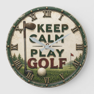 Reloj Redondo Grande Keep Calm and Play Golf