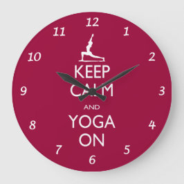 Reloj Redondo Grande Keep Calm and Yoga On