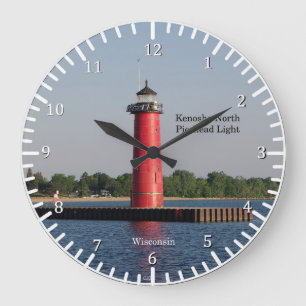 Reloj Redondo Grande Kenosha North Pierhead Light Wall Clock