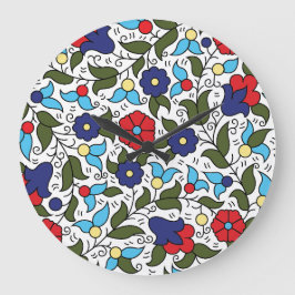 Reloj Redondo Grande Khalil Hebron Inspiración cerámica de Oriente Medi