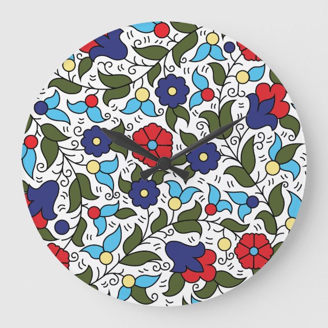 Reloj Redondo Grande Khalil Hebron Inspiración cerámica de Oriente Medi (Anverso)