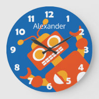 Kids Crazy Orange Robot Personalized Cool Blue