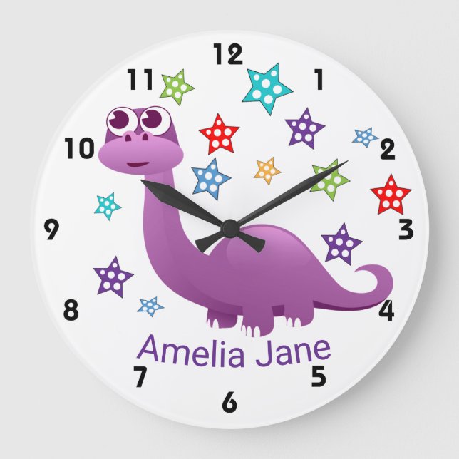 Reloj Redondo Grande Kids Dinosaur (Anverso)