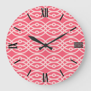Reloj Redondo Grande Kimono print, deep coral pink